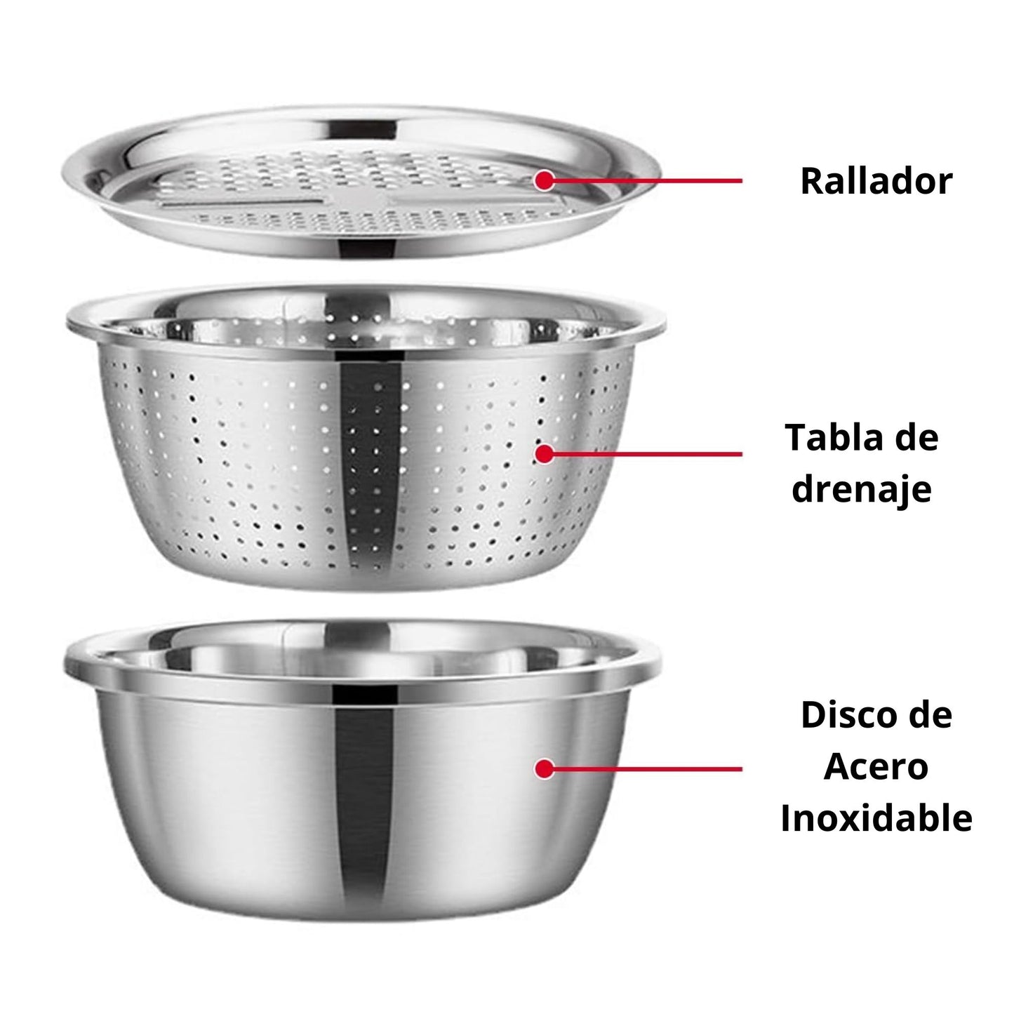 ChefMax® Bowl Set Cocina fácil, rápida Colador Y Rayador 🎁HOY 30% DCTO🎁
