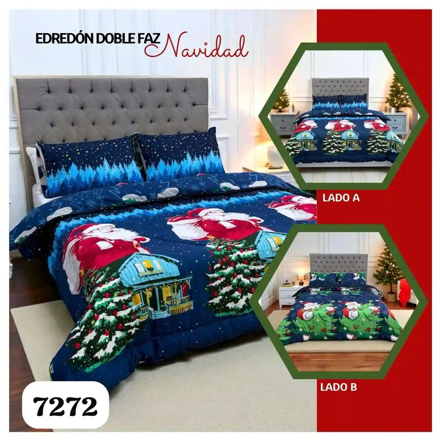 Navidream® Edredon Doble Faz Cama Doble Navidad