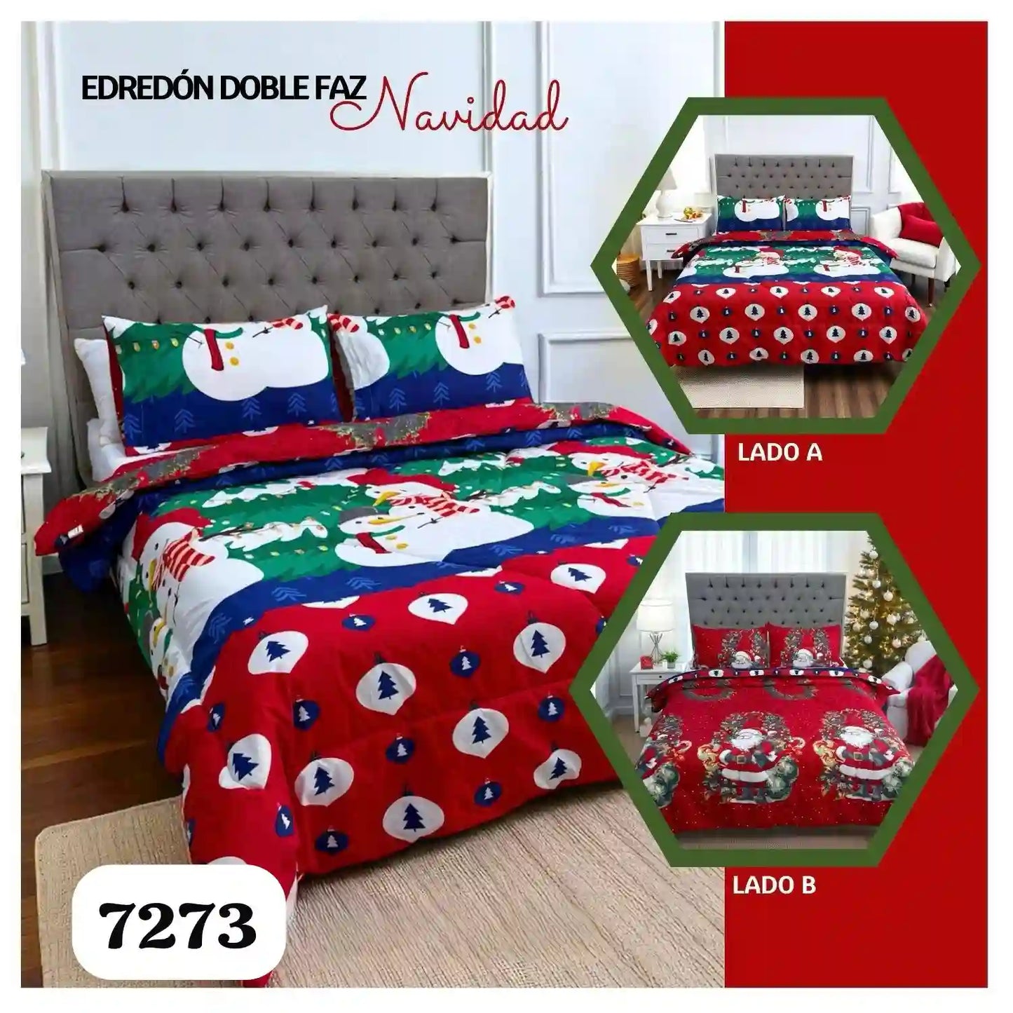 Navidream® Edredon Doble Faz Cama Doble Navidad