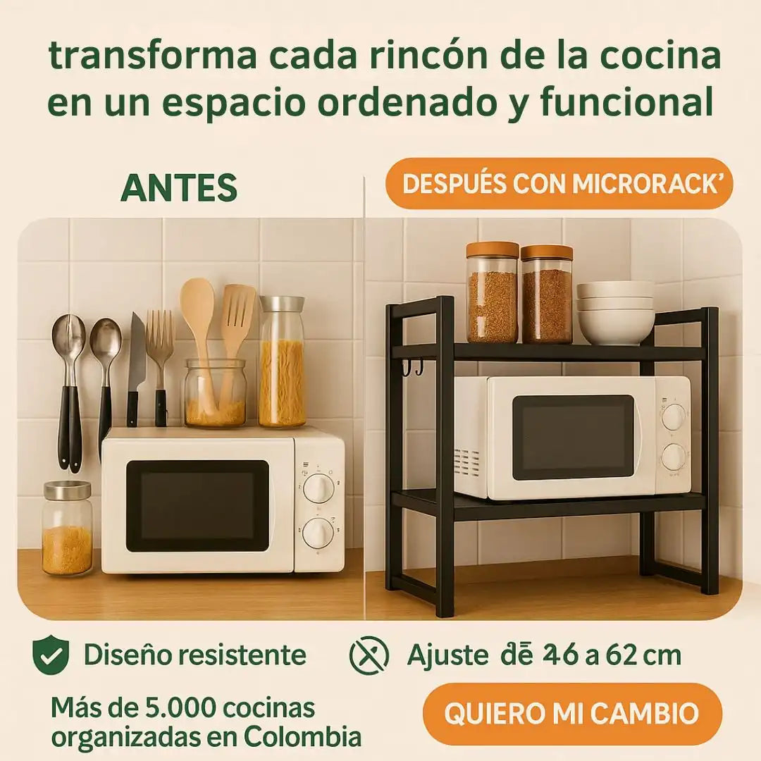 MicroRack™ Estante expandible para horno microondas