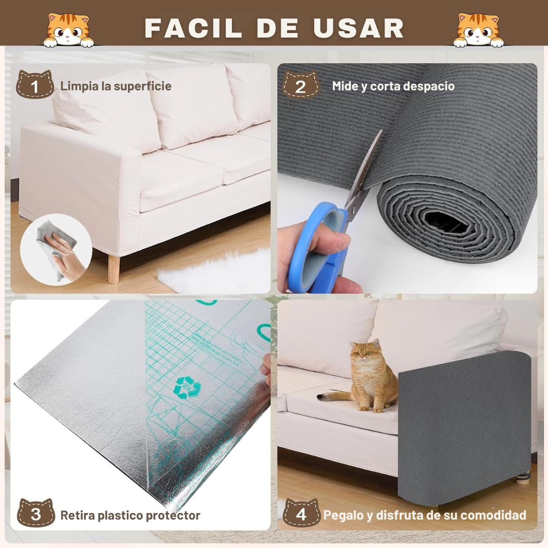RascaFácil™😻 ¡Dale permiso a tu gato de rascar... sin destruir! Instalación rápida, protección duradera. 🔥 ¡HOY 40% DCTO! 🔥