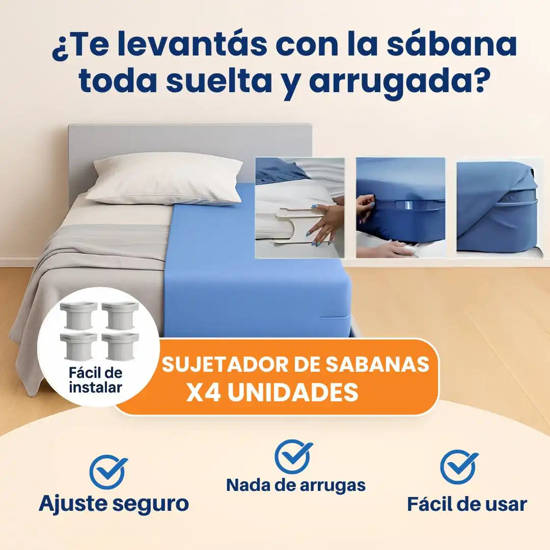 SábanaFirme® PACK X 4 UND Tu sabana queda ajustada sin moverse ni un pelo🎁HOY 40% DCTO🎁