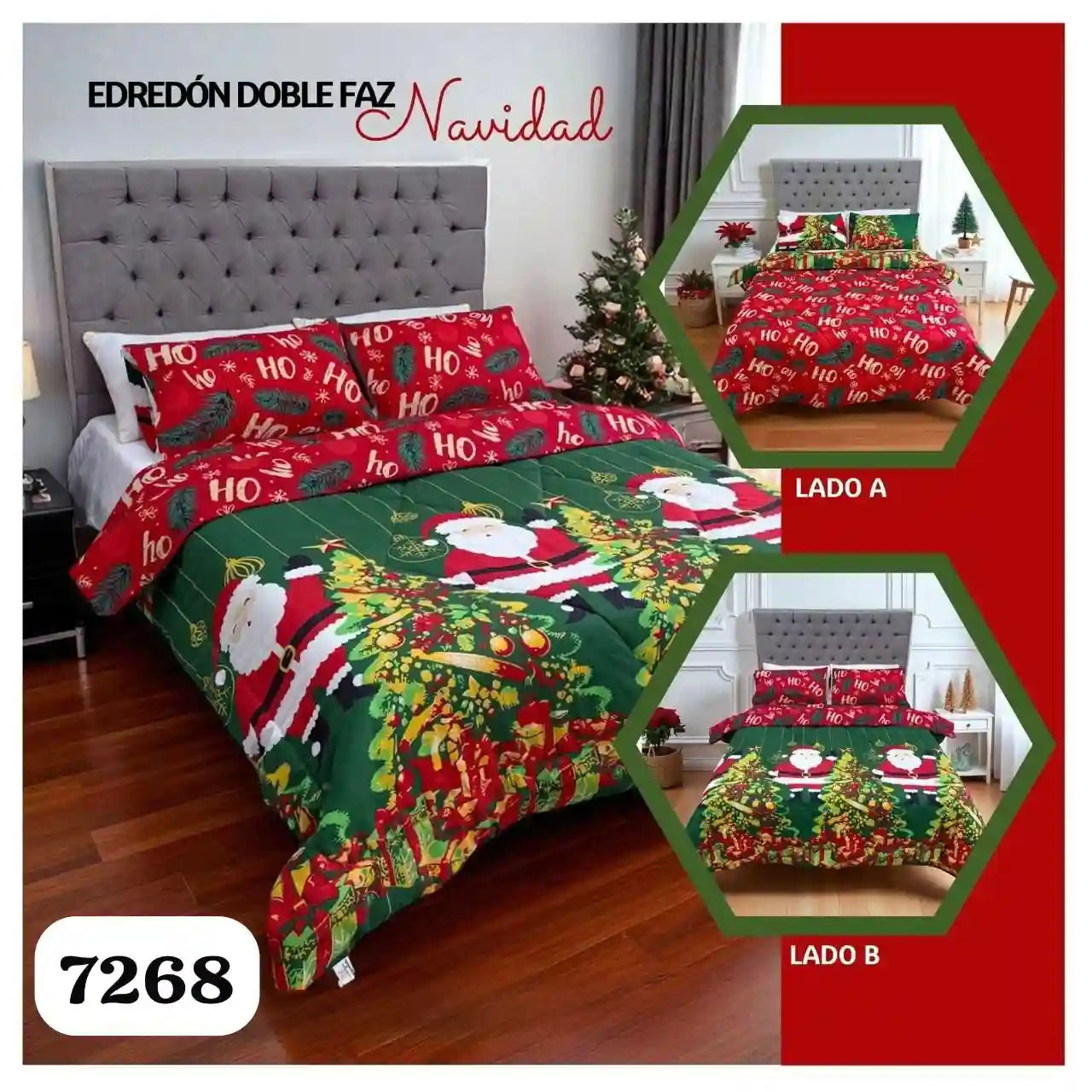 Navidream® Edredon Doble Faz Cama Doble Navidad