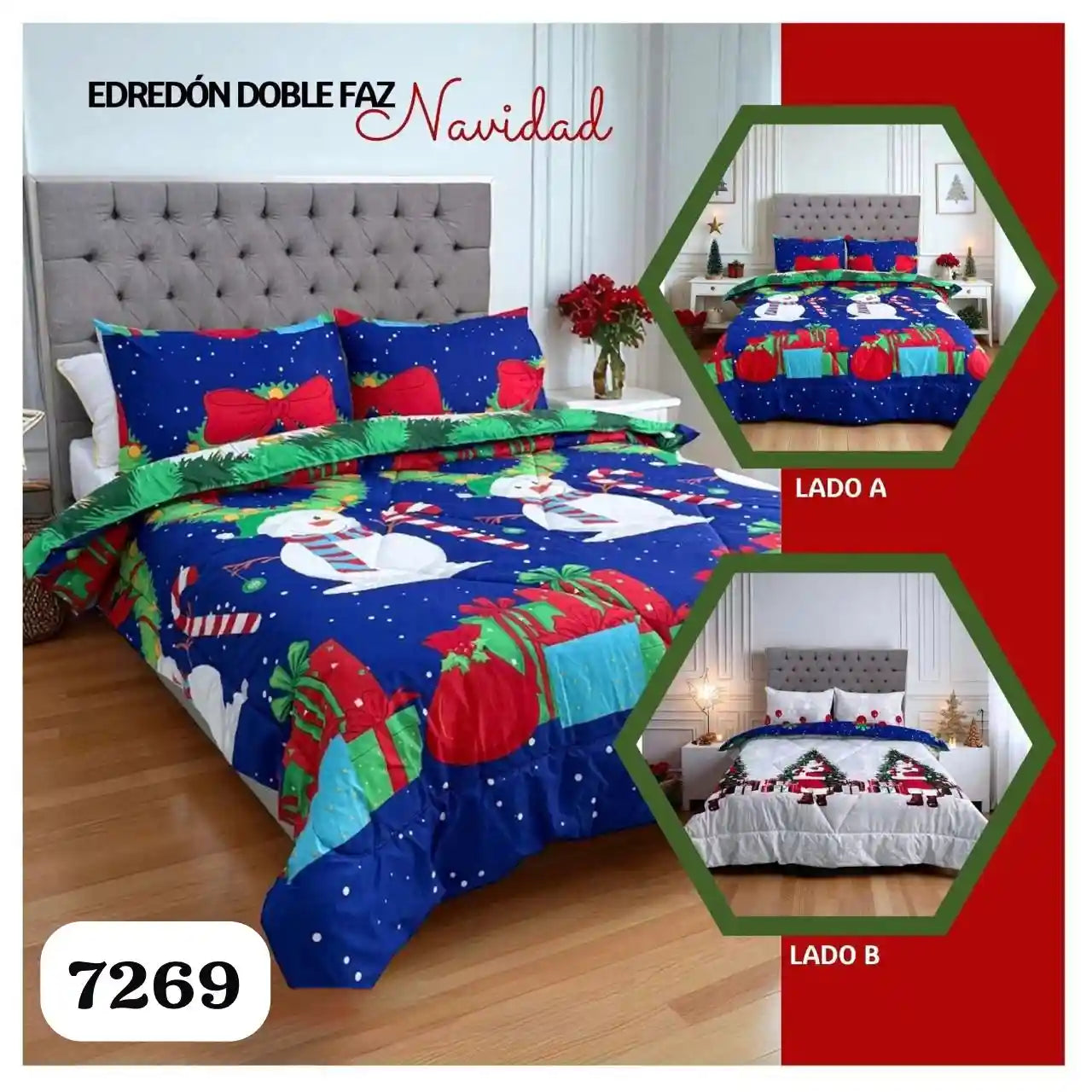 Navidream® Edredon Doble Faz Cama Doble Navidad