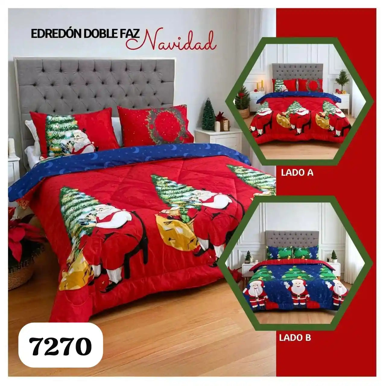 Navidream® Edredon Doble Faz Cama Doble Navidad