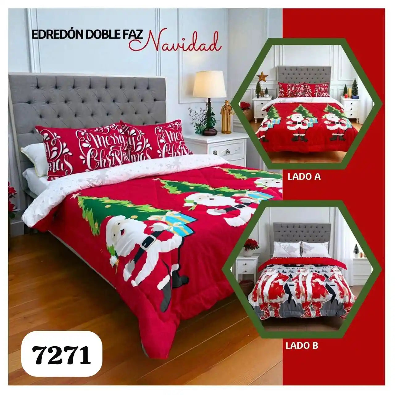 Navidream® Edredon Doble Faz Cama Doble Navidad