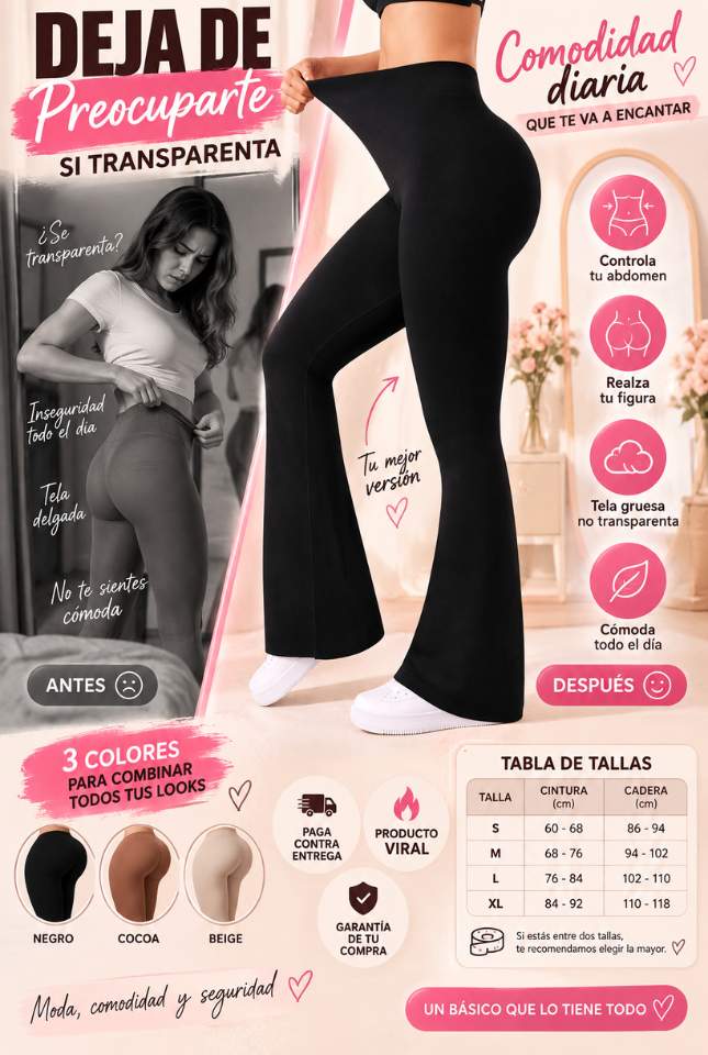 Legging Bota Campana – PAGA 2 Y LLEVA 3 – Tela Gruesa, Cómoda y Perfecta para Todos Tus Looks