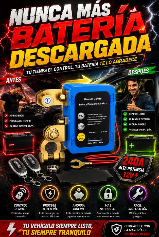 Desconectador Inteligente de Batería 240A | Protege tu Batería y Ahorra Dinero en Reemplazos