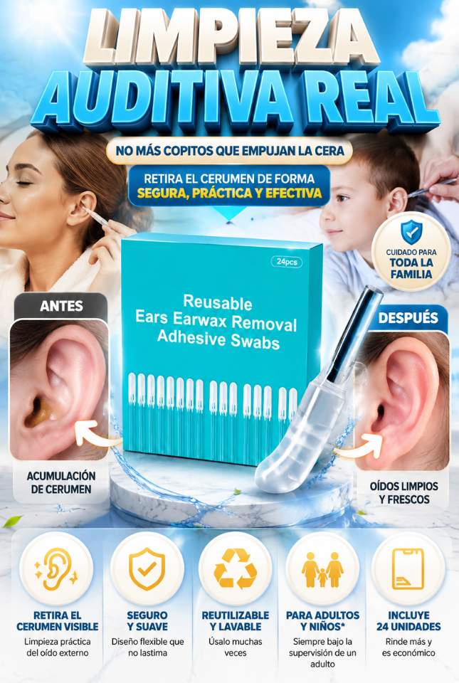 Copitos Adhesivos Reutilizables | Higiene Auditiva Fácil y Segura