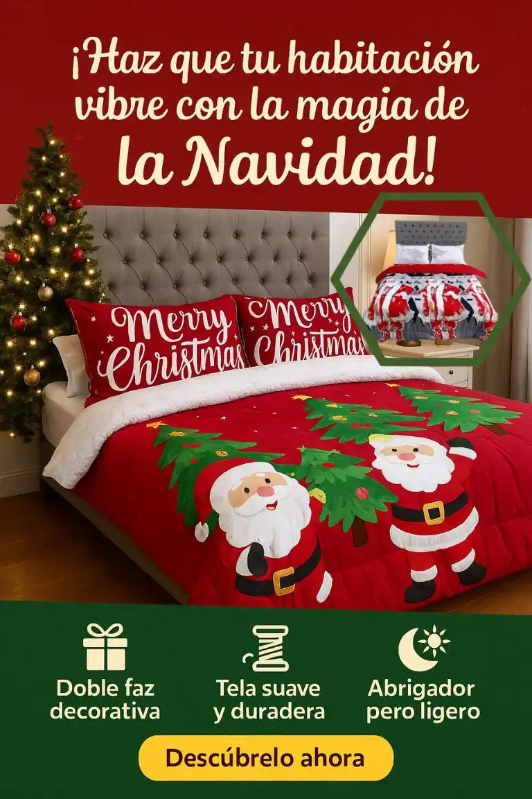 Navidream® Edredon Doble Faz Cama Doble Navidad