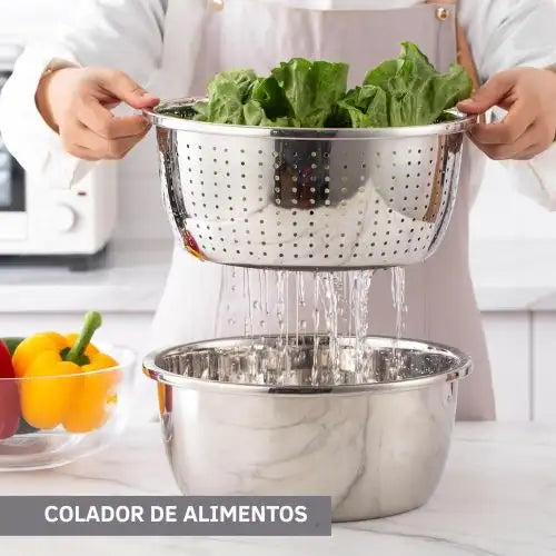 ChefMax® Bowl Set Cocina fácil, rápida Colador Y Rayador 🎁HOY 30% DCTO🎁