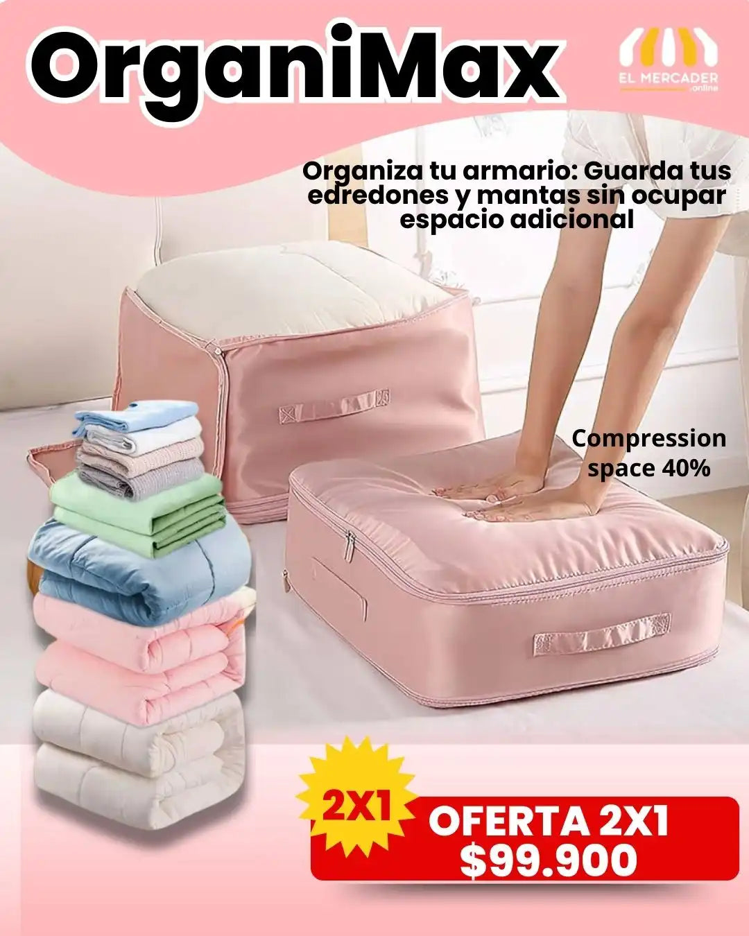 OrgaNiMax® Tu clóset limpio, organizado🔥 Hoy 40% DCTO – ¡Llévate 2 al precio de 1!