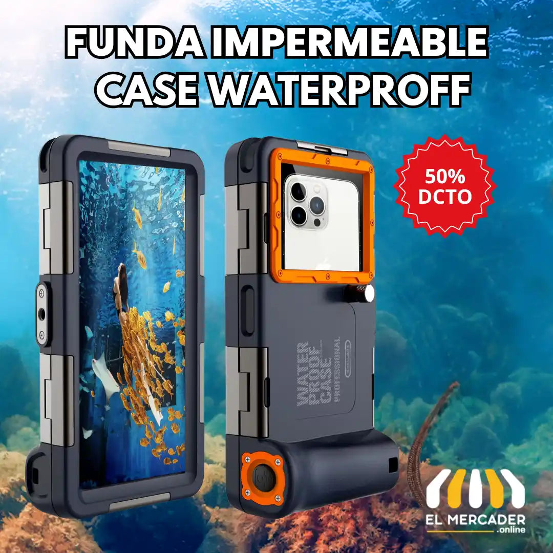 Funda impermeable Case Waterproff✅Toma las mejores fotos sin miedo al 🌊
