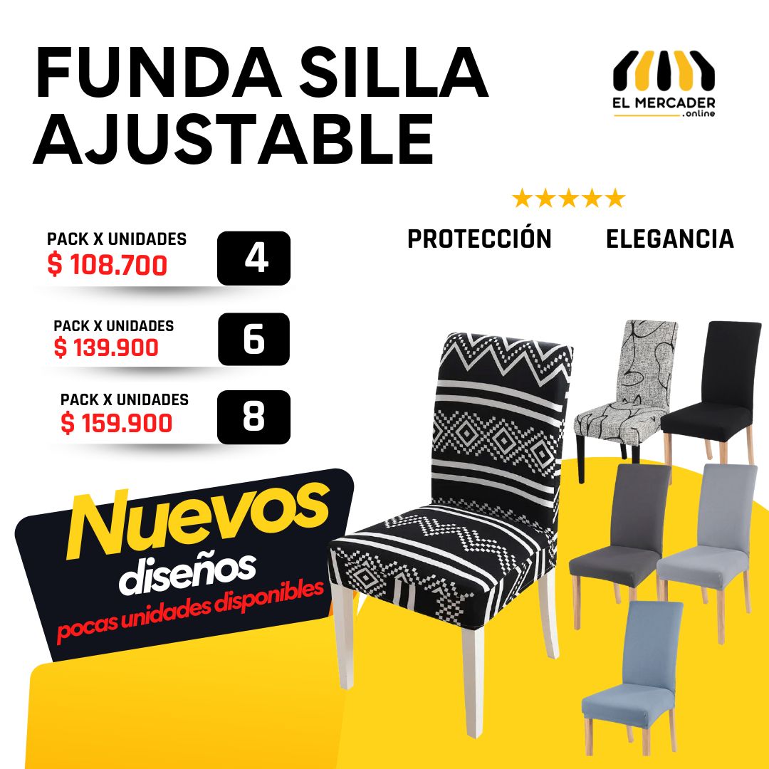 FUNDA AJUSTABLE PARA SILLAS COMEDOR