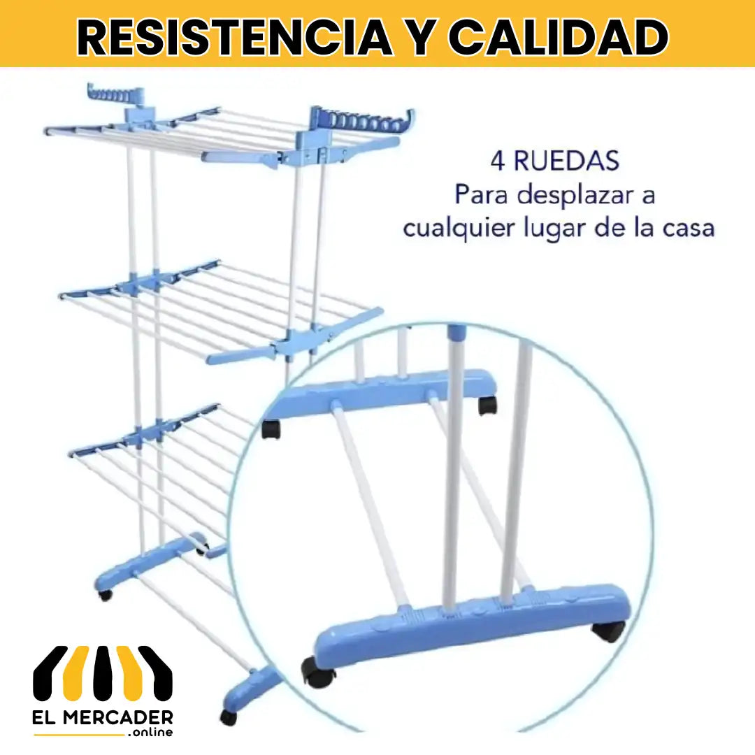 Tendedero Plegable 3xL✅4 NIVELES ✅2 BRAZOS✅CAPACIDAD 40KL
