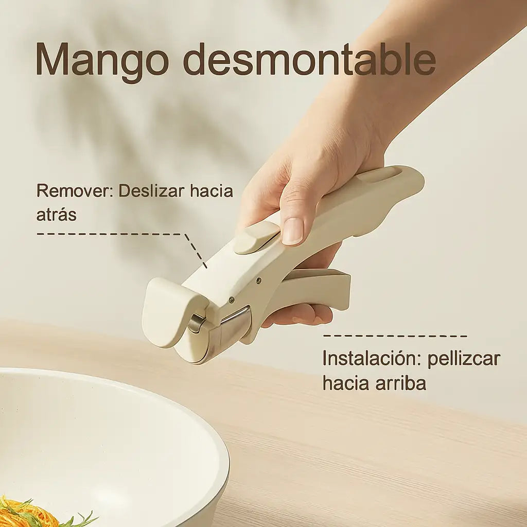 Set de Ollas Anti-adherentes con Mango Desmontable🎁HOY 40% DCTO🎁