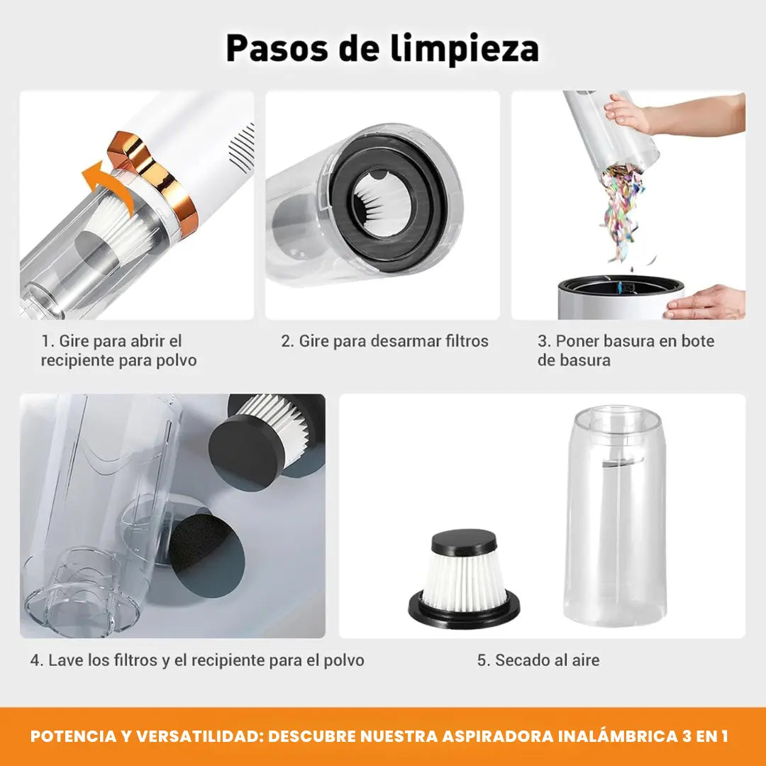 🧹🍃Aspiradora 3 en 1 Inalámbrica SmartClean🧹