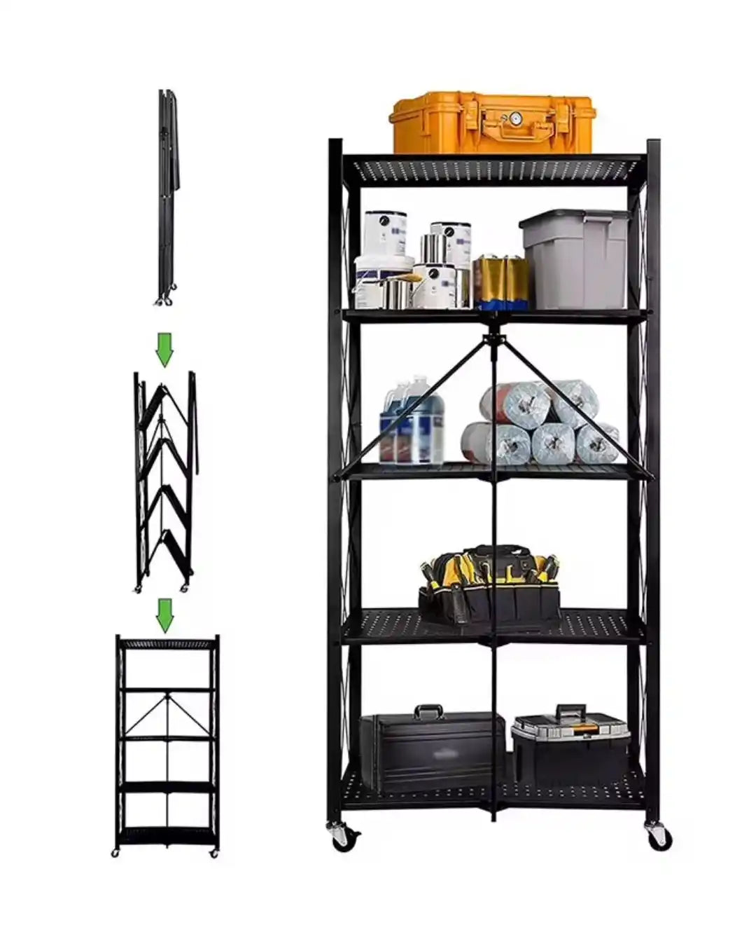 ESTANTE ORGANIZADOR PLEGABLE DE METAL 4 PISOS