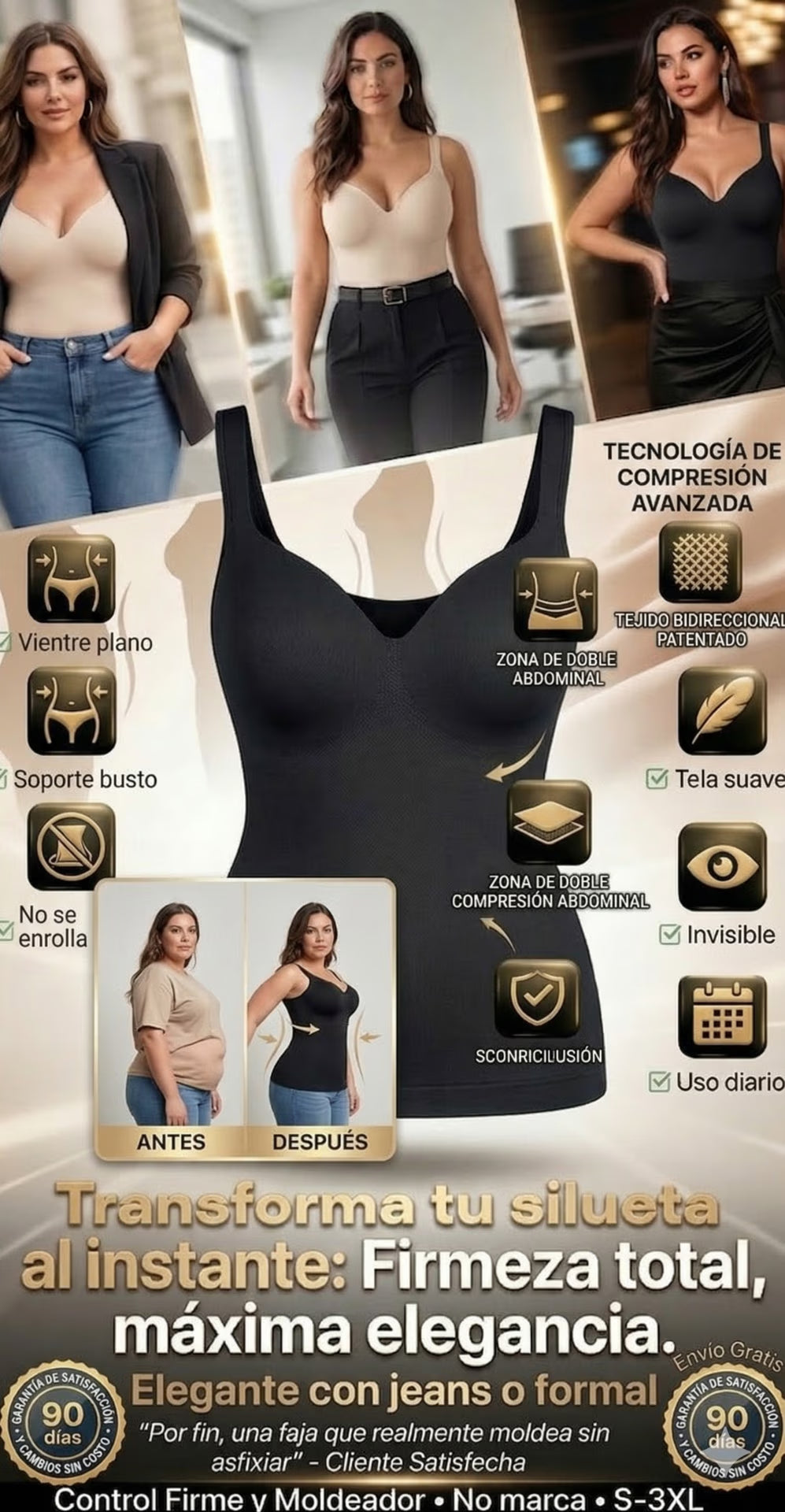 MISSCONTROL® blusa moldeadora de abdomen y levanta busto🔥 larga-combina con jean y drill🔥