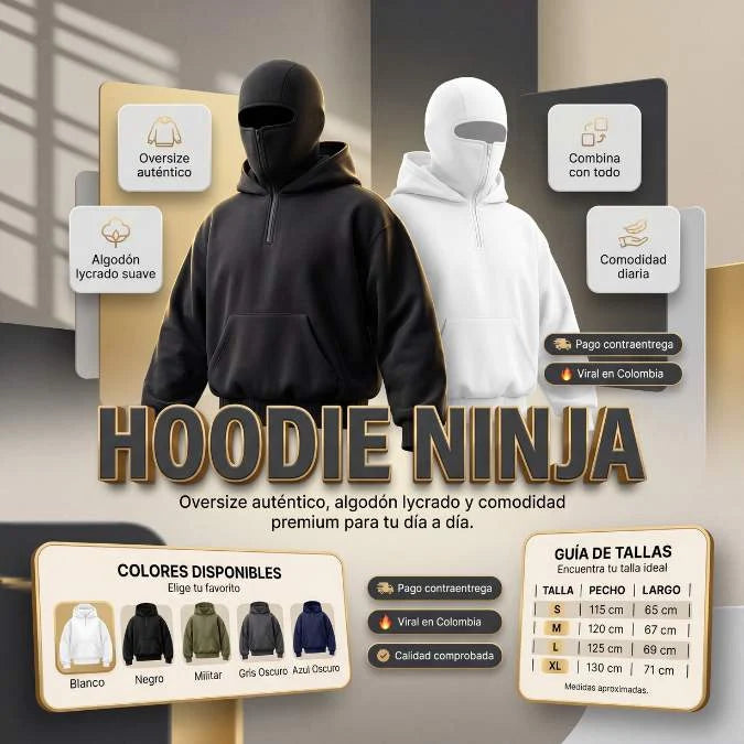 Hoodie Ninja™ | Oversize Urbano que Combina con Todo
