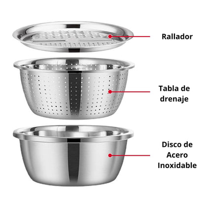 ChefMax® Bowl Set Cocina fácil, rápida  Colador Y Rayador 🎁HOY 30% DCTO🎁