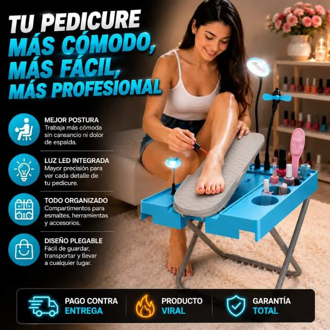 Mesa Pedicure Portátil | Organiza y Mejora Tu Pedicure Fácilmente | Tu Mini Salón Profesional en Casa