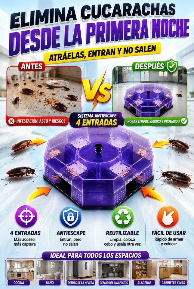 Trampa Protect™ – Atrapa Cucarachas y Ayuda a Mantenerlas Fuera de tus Espacios