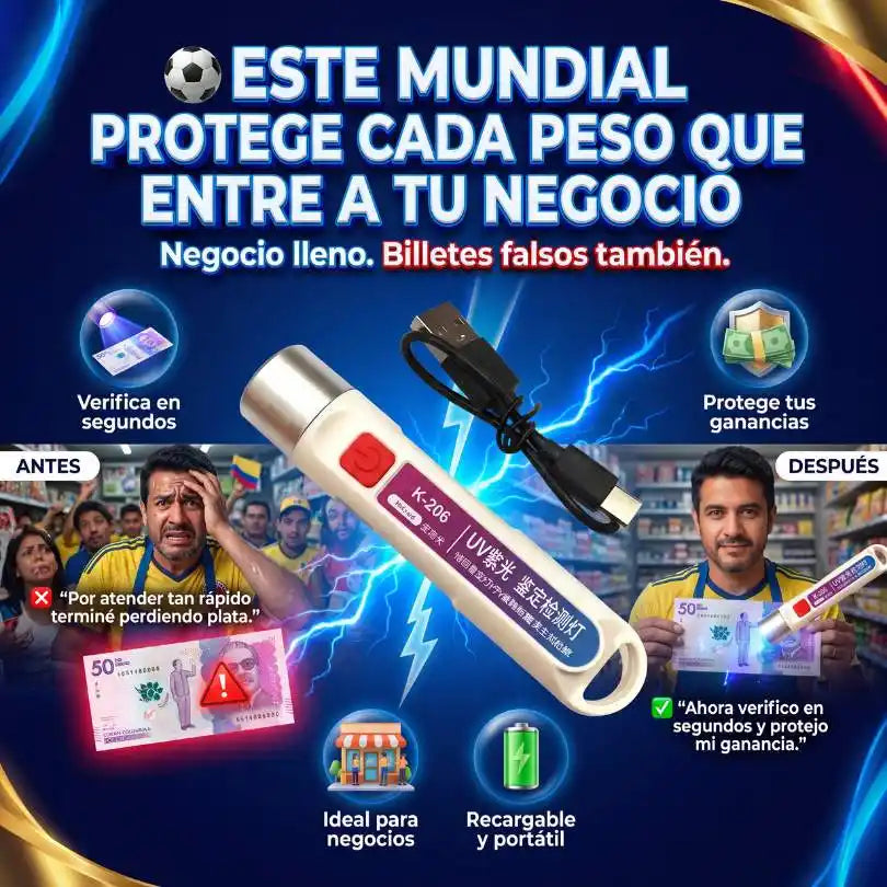 Detector UV™ | Protege Cada Peso Que Entra a Tu Negocio | La Forma Inteligente de Revisar Billetes