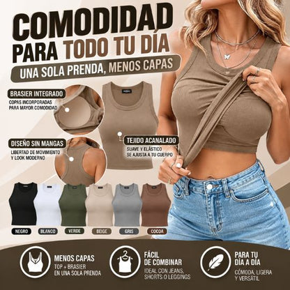 BLUSA 2 EN 1 CON BRASIER INTEGRADO – VÍSTETE CÓMODA EN UNA SOLA PRENDA