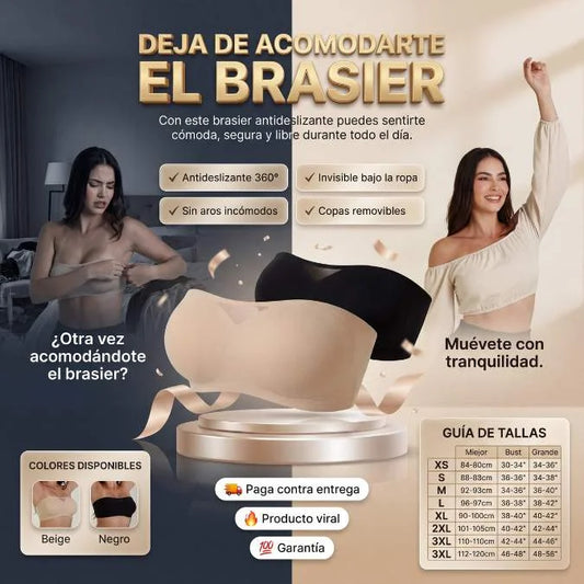 SecureCurve™ | Brasier Antideslizante Sin Tiras – Invisible, Cómodo y Seguro