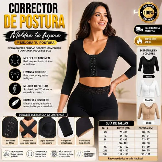 Brasier Moldeador Manga Larga CurveFit Control™ – Levanta Busto y Estiliza tu Figura al Instante