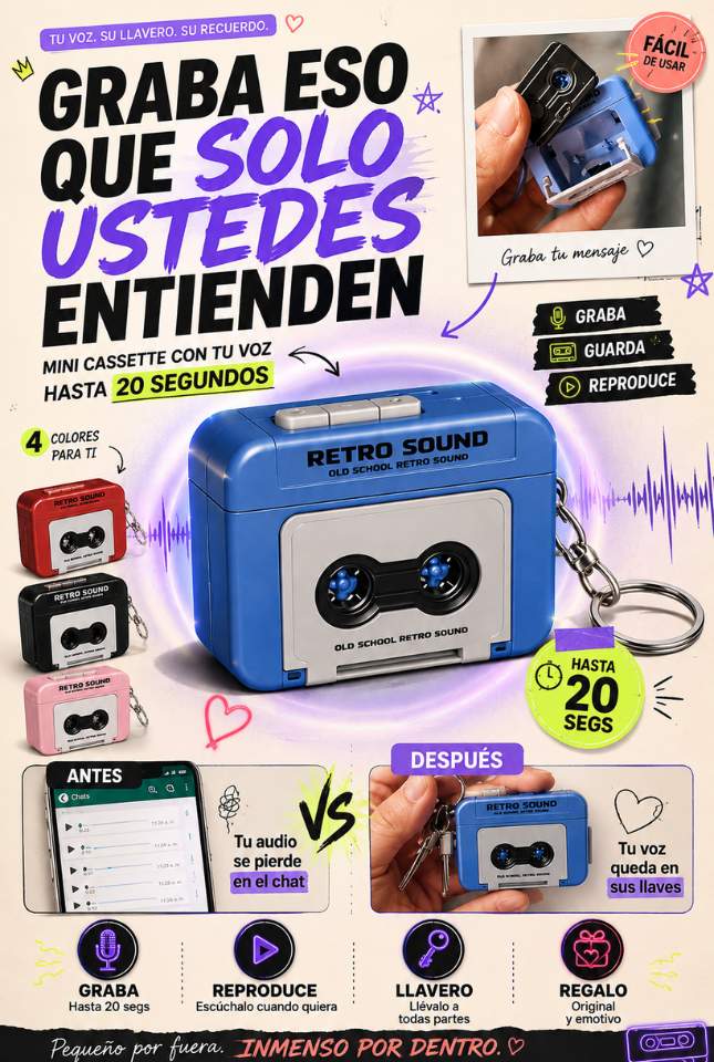 Mini Cassette de Voz™ | Guarda un mensaje que podrás escuchar cuando quieras