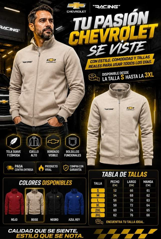 Buzo Chevrolet Racing Bordado – Estilo, comodidad y abrigo para todos los días