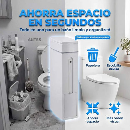 Papelera 2 en 1 con escobilla integrada 🧼 Convierte tu baño en un espacio inteligente en segundos🚽