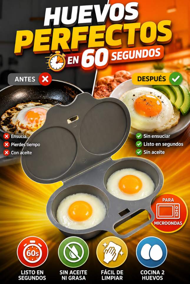 Molde para Huevos Pochados en Microondas | Desayunos en 1 Minuto