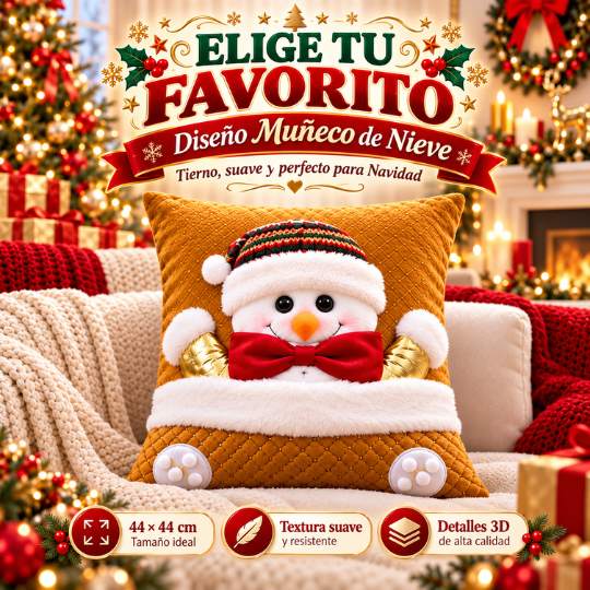 Cojines Decorativos Navideños – Haz que cada rincón de tu hogar se sienta en Navidad.