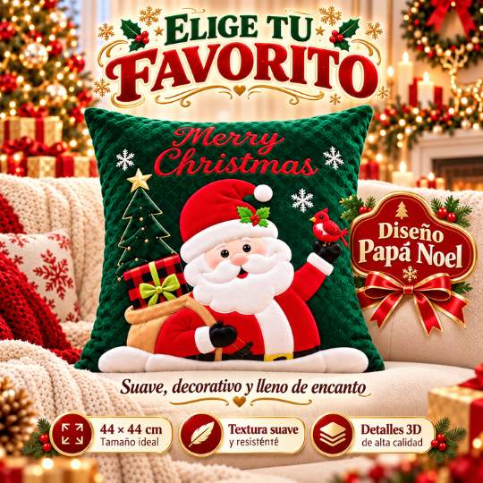Cojines Decorativos Navideños – Haz que cada rincón de tu hogar se sienta en Navidad.