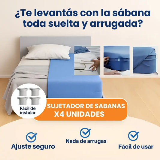SábanaFirme® PACK X 4 UND Tu sabana queda ajustada sin moverse ni un pelo🎁HOY 40% DCTO🎁