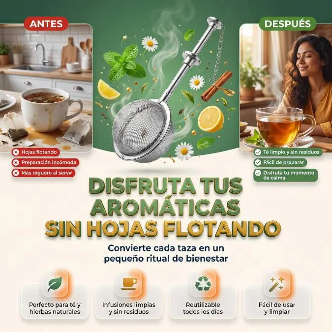 InfuTea™ ☕ Prepara té, hierbas y aromáticas de forma práctica, limpia y reutilizable todos los días.