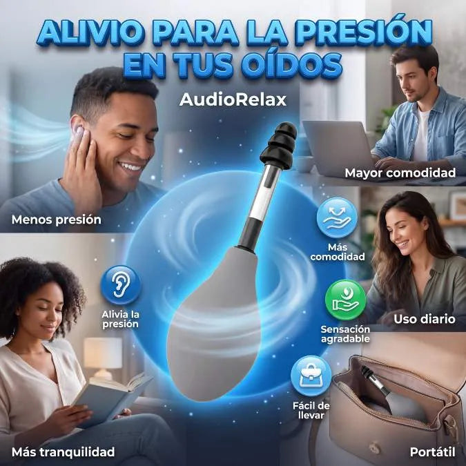 AudioRelax™ ayuda a aliviar la sensación de presión en los oídos y brinda mayor comodidad en tu día a día.
