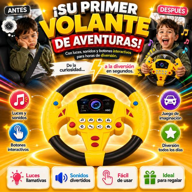 Volante Interactivo Infantil™ | Despierta su imaginación en cada aventura.