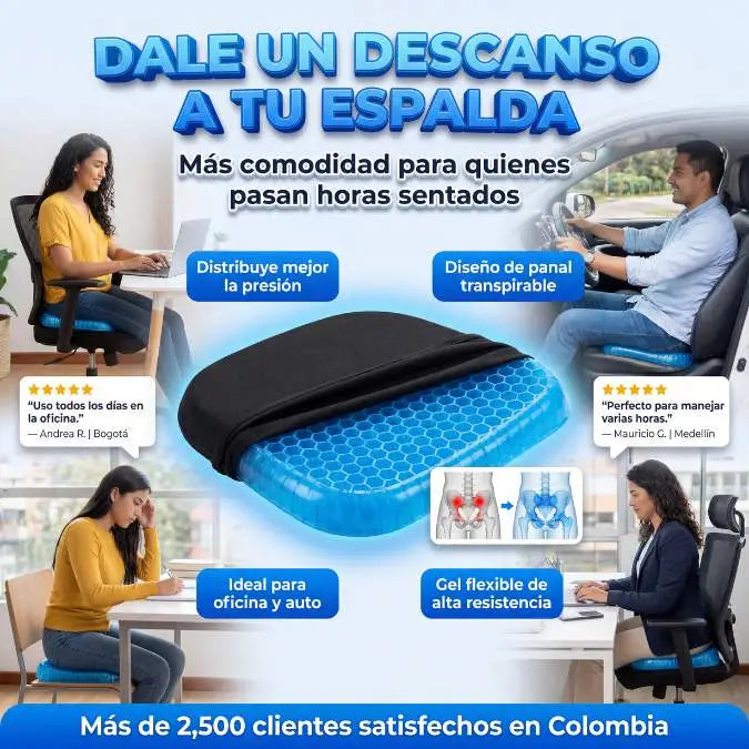 POSTURAGEL™ - Dale un descanso a tu espalda -Más comodidad para quienes pasan horas sentados