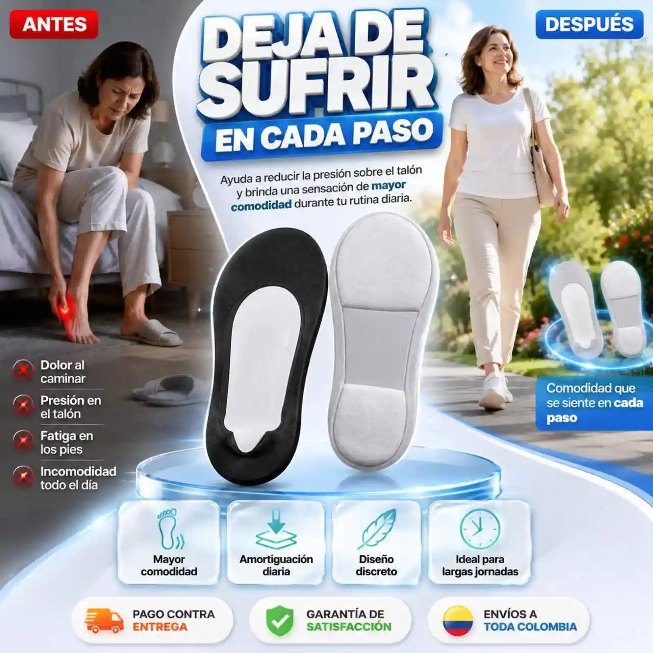 RECUFLEX™🦶Disminuye la sensación de impacto en cada paso para caminar con mayor comodidad.