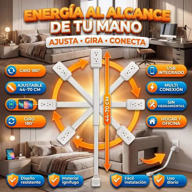 EasyPlug™ Pro - Conecta donde realmente lo necesitas - Ideal para celular, tablet, portátil y más.