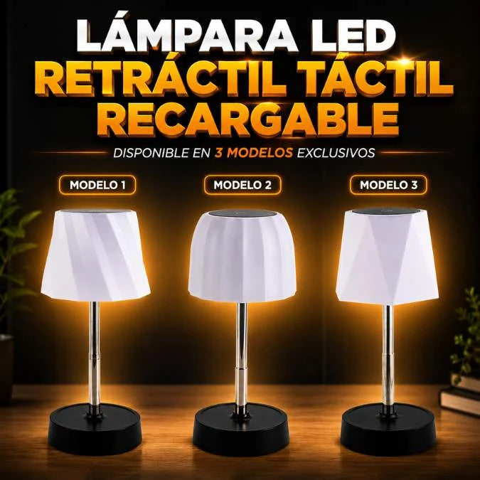 Lámpara LED Retráctil Táctil Recargable - Trabaja, estudia y lee con total comodidad en cualquier espacio.