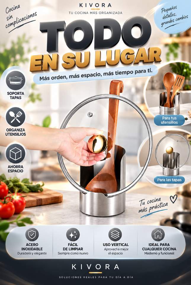 Organizador de Tapas y Utensilios Kivora – PAGA 1 Y LLEVA 2 – Mantén tu cocina ordenada y ahorra espacio