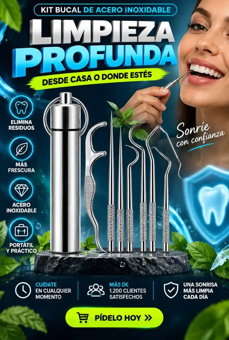 Kit Bucal de Acero Inoxidable – Cuida tu sonrisa en cualquier momento