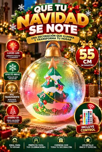 Bola Navideña Gigante LED 55 cm – Haz que tu Navidad se robe todas las miradas