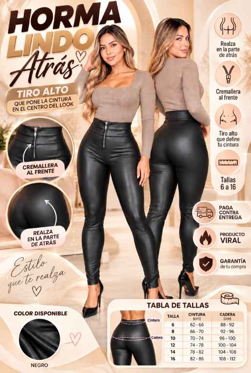 Pantalón Cuero Levanta Cola – Horma Lindo Atrás y Define la Cintura