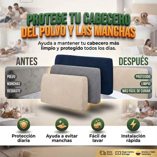 ProtecCabecero™ -Una barrera contra polvo, suciedad y manchas - Mantén tu cabecero limpio y protegido todos los días